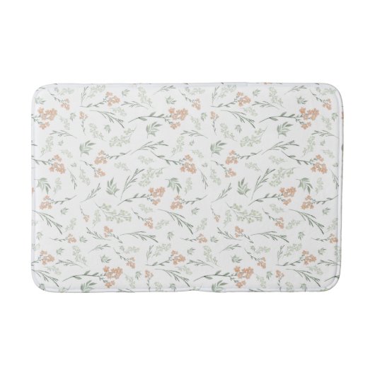 Sage Watercolor Wildebloem Bloemen Badmat (Voorkant)