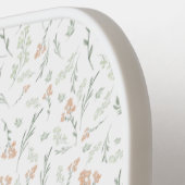Sage Watercolor Wildebloem Florale Aangepaste Naam Pickleball Paddle (Links Detail)