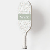 Sage Watercolor Wildebloem Florale Aangepaste Naam Pickleball Paddle (Links)