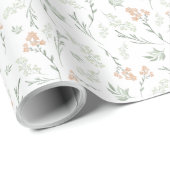 Sage Watercolor Wildflower Floral Cadeaupapier (Rol Hoek)