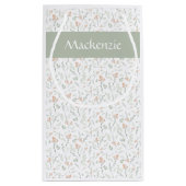 Sage Watercolor Wildflower Floral Custom Name Klein Cadeauzakje (Achterkant)