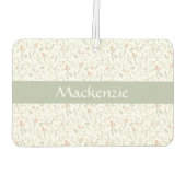 Sage Watercolor Wildflower Floral Custom Name Luchtverfrisser (Achterkant)