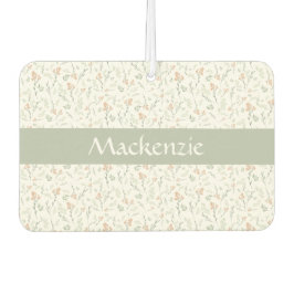 Sage Watercolor Wildflower Floral Custom Name Luchtverfrisser