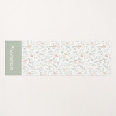 Sage Watercolor Wildflower Floral Custom Name Yogamat (Voorkant (horizontaal))