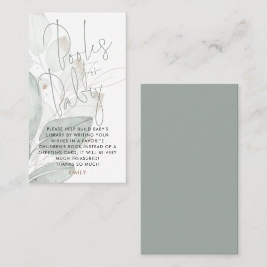 Sage Waterverf Foliage Books for Baby Informatiekaartje (Voorkant / Achterkant)