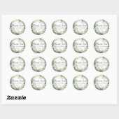 Sage Waterverf Peony Wedding Bedankt Ronde Sticker (Vel)