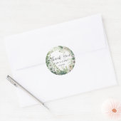 Sage Waterverf Peony Wedding Bedankt Ronde Sticker (Envelop)