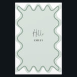 Sage Wavy Border menukaart met naam<br><div class="desc">Deze moderne menukaart is ontworpen om te coördineren met ons Wavy Border Collectie en is voorzien van de trendy & populaire golvende rand in salie kleur op een witte achtergrond. Als u de aandacht van uw gast wilt trekken met een pop kleur op uw trendy uitnodiging, is deze suite perfect...</div>