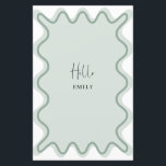 Sage Wavy Border menukaart met naam<br><div class="desc">Deze moderne menukaart is ontworpen om te coördineren met ons Wavy Border Collectie en is voorzien van de trendy & populaire golvende rand in salie kleur op een witte achtergrond. Als u de aandacht van uw gast wilt trekken met een pop kleur op uw trendy uitnodiging, is deze suite perfect...</div>