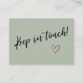 Sage "We hebben verplaatst" Kaart w / kleine huis  Visitekaartje (Achterkant)