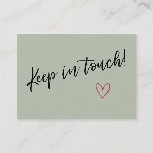 Sage "We hebben verplaatst" Kaart w / kleine huis Visitekaartje (Achterkant)