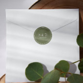 Sage | Weddenschap Klassieke monogram Ronde Sticker