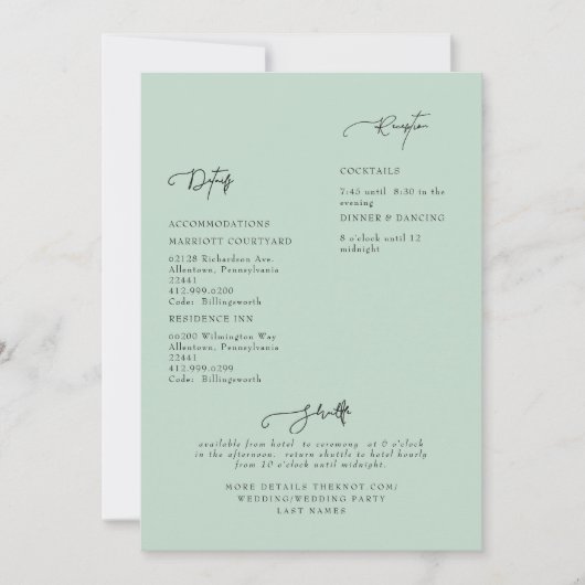 Sage Wedding Detail Uitnodiging (Voorkant)