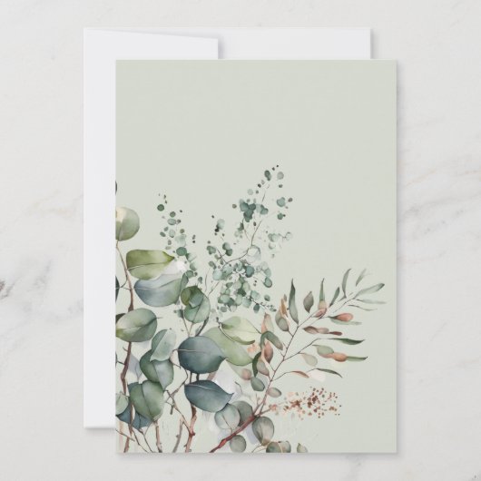 Sage Wedding Invitation Kaart (Achterkant)