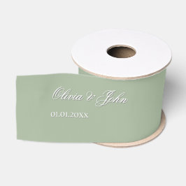 Sage Wedding Namen Datum Grosgrain Lint