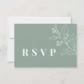 Sage Wedding RSVP Kaart met QR-code Notitiekaartje (Voorkant)