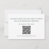 Sage Wedding RSVP Kaart met QR-code Notitiekaartje (Achterkant)