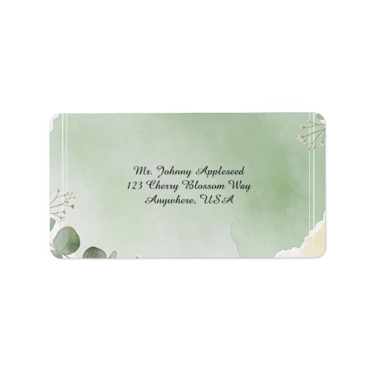Sage Whisper Botanical Address Labels (Voorkant)