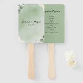 Sage Whisper Botanical Program Fans Handwaaier (Voorkant en achterkant)