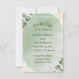 Sage Whisper Botanical Save the Date Cards