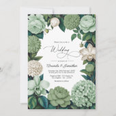 Sage Whisper, Linen Ivory & Olive Mist Wedding Kaart (Voorkant)