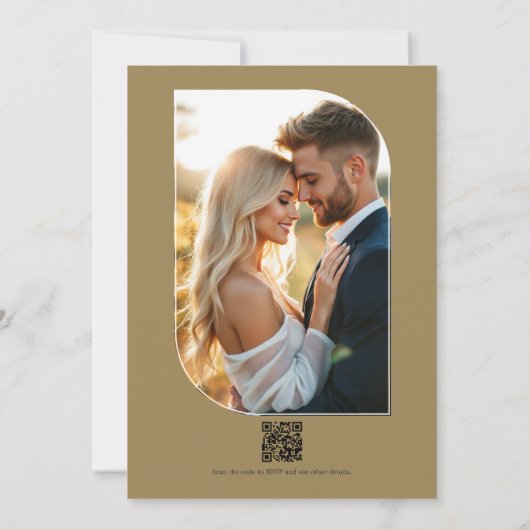 Sage Whisper, Linen Ivory & Olive Mist Wedding Kaart (Achterkant)