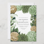 Sage Whisper, Olive Quartz & Dune Wheat Wedding Kaart (Voorkant)