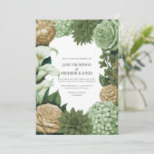 Sage Whisper, Olive Quartz & Dune Wheat Wedding Kaart (Staand voorkant)