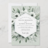 Sage Whispering Anemone Wedding Kaart (Voorkant)