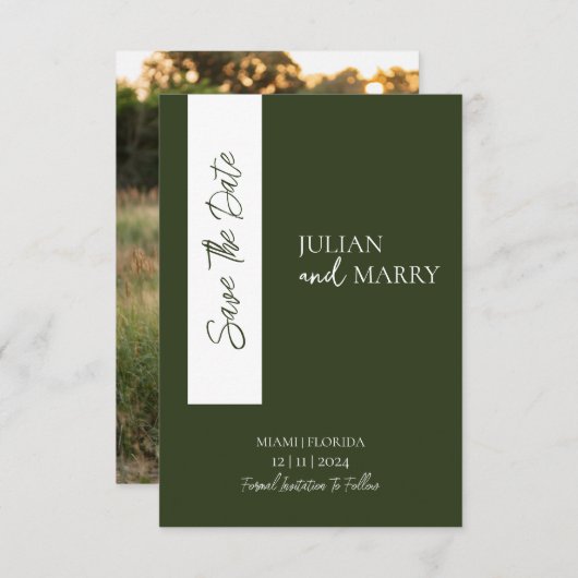 SAGE Whispers Soiree Met Foto Save The Date (Voorkant / Achterkant)