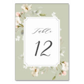 Sage White Blush Elegant Floral Wedding Kaart (Achterkant)