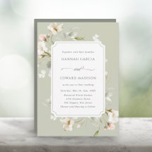 Sage White Blush Elegant Floral Wedding