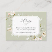 Sage White Blush Floral Wedding Website RSVP Informatiekaartje (Voorkant)