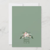 Sage White Blush Peach Floral Arch Invitation Kaart (Achterkant)