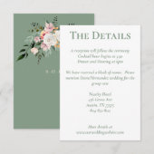 Sage White Blush Peach Floral Details Kaart (Voorkant / Achterkant)