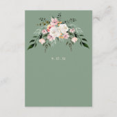 Sage White Blush Peach Floral Details Kaart (Achterkant)