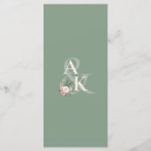 Sage White Blush Peach Floral Menu (Achterkant)
