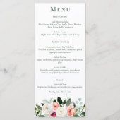 Sage White Blush Peach Floral Menu (Voorkant)