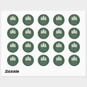 Sage White Christmas Trees Holiday Dank u Ronde Sticker (Vel)