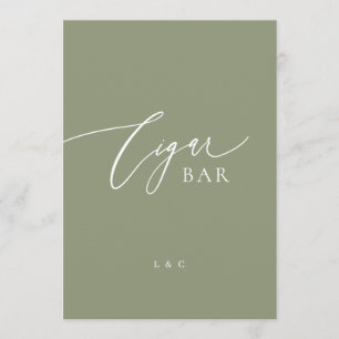Sage White Formal 5 x 7 Wedding OPEN Bar Sign