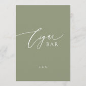 Sage White Formal 5 x 7 Wedding OPEN Bar Sign (Voorkant)