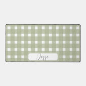Sage White Gingham Patroon Bureaumat (Voorkant)