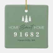 Sage White Home Sweet Home Foto Postcode Keramisch Ornament (Achterkant)