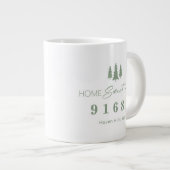 Sage White Home Sweet Home Gepersonaliseerde postc Grote Koffiekop (Voorkant rechts)