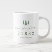 Sage White Home Sweet Home Gepersonaliseerde postc Grote Koffiekop (Rechts)