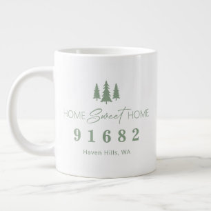 Sage White Home Sweet Home Gepersonaliseerde postc Grote Koffiekop