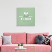 Sage White Home Sweet Home Postcode Canvas Afdruk (Insitu (Woonkamer))