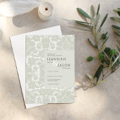 Sage White Lace Crochet Delicate Kaart