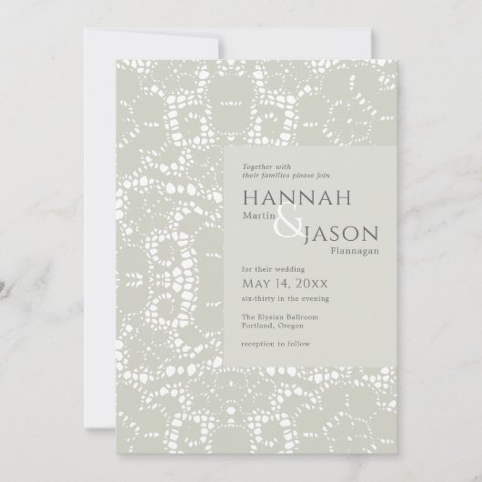 Sage White Lace Crochet Delicate Kaart (Voorkant)