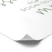 Sage & White Minimal Script Hoeveel Kussen Spel Poster (Hoek)